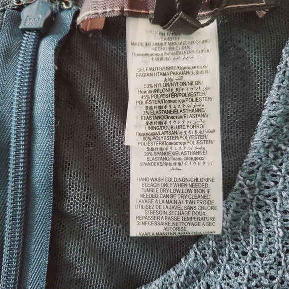 NEW BCBGMAXAZRIA Gwenyth Cutout Lace Mint Teal Bodysuit - Picture 5 of 5